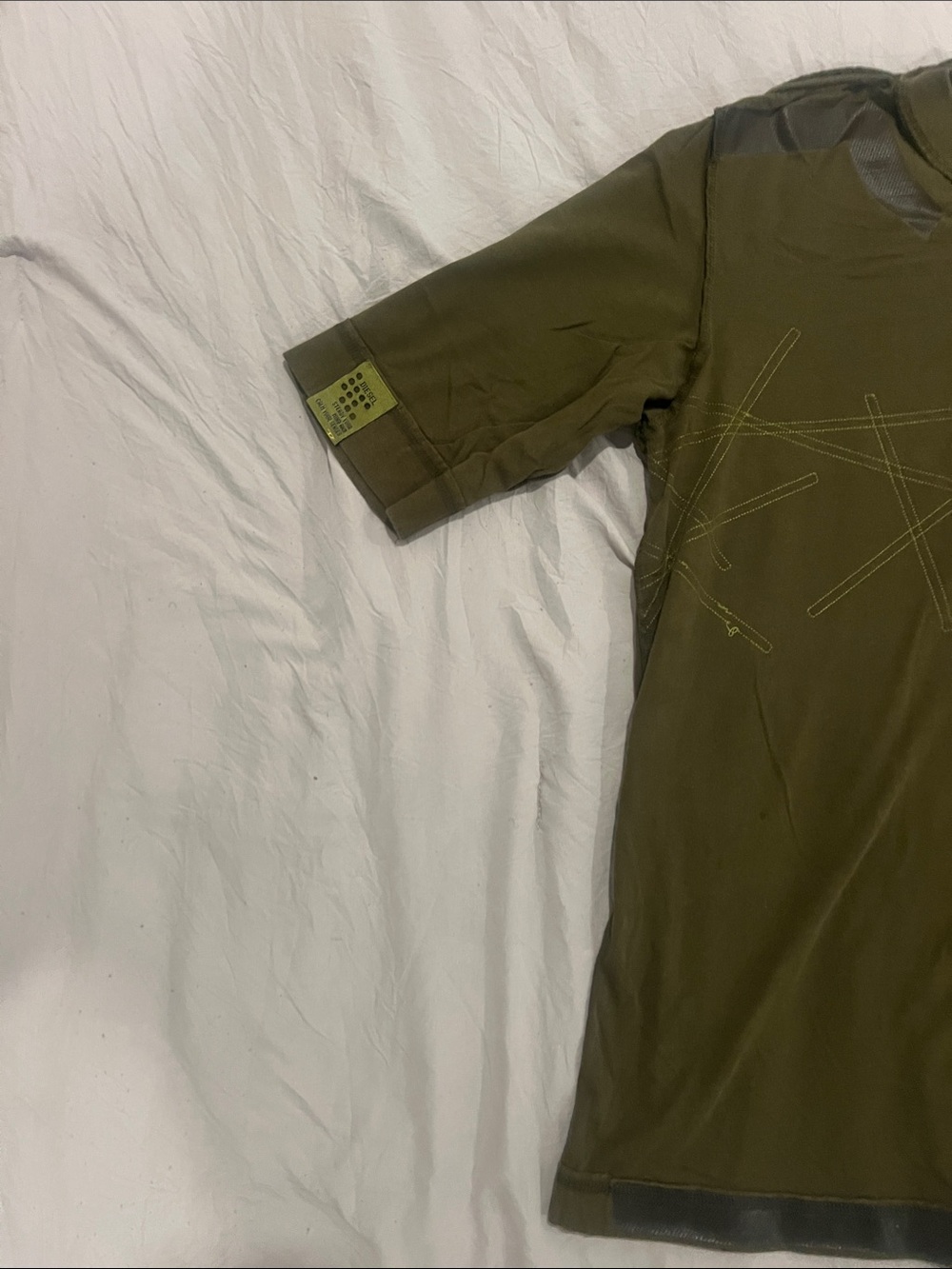 Diesel Olive Green Graphic Short Sleeve Tee - Picture 3 of 12
